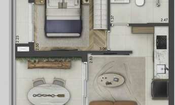 Imagem 4: Galeria Lorena Construtora SDI Lançamento 38 metros 01 dormitório com varanda