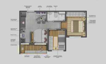 Imagem 4: Up Imirim | Construtora Mgtec | Construção | 37 metros | 02 dormitórios | com varanda