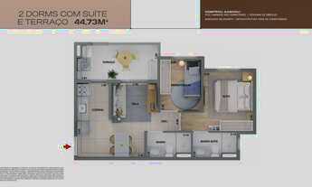 Imagem 4: Mirae Bom Retiro | Construtora Cury | Construção | 45 metros | 02 dormitórios | suíte