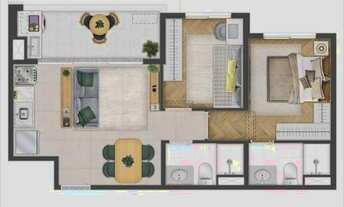 Imagem 4: Ayna Ipiranga | Construtora Engelux | Construção | 47 metros | 02 dormitórios | suíte