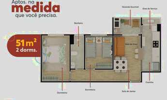 Imagem 4: Residencial Safira Construtora Sousa Araújo Construção 51 metros 02 dormitórios
