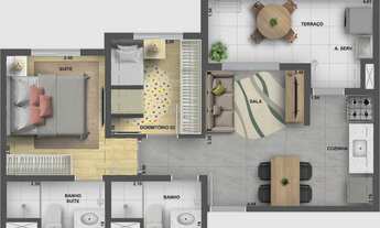 Imagem 5: Like Campo Limpo | Construtora Cury | Construção | 46 metros | 02 dormitórios | suíte