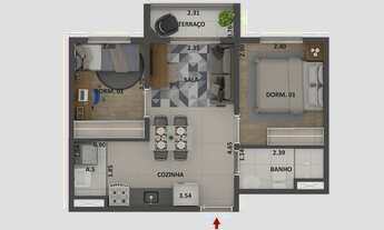 Imagem 4: Mérito Barra Funda | Construtora Cury | Construção | 36 metros | 02 dormitórios