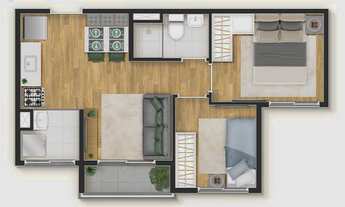 Imagem 4: Vibra Jardim Marajoara | Construtora Vibra | 37 metros | 02 dormitórios | com varanda