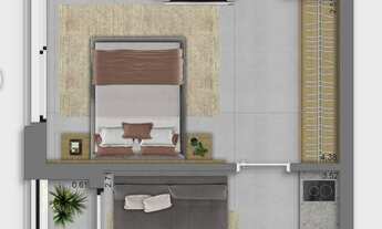 Imagem 4: RW Itapeva Construtora Habitram Construção 34 metros 01 dormitório com varanda