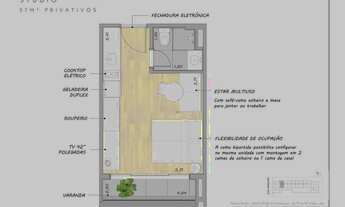 Imagem 4: Stay Moema By Helbor Construtora Helbor Lançamento 25 metros Studios com varanda