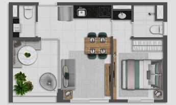 Imagem 4: Wire Capote Valente Construtora MF7 Pronto 35 metros 01 suíte varanda lavabo