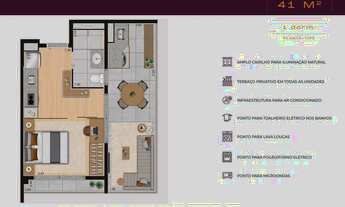 Imagem 5: Voxx Itaim Construtora Barbara Construção 41 metros 01 dormitório com varanda