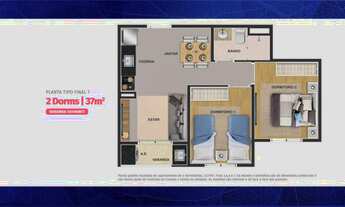 Imagem 4: Sol Bonsucesso Cerejeiras | Construtora Sol | Construção | 37 metros | 02 dormitórios