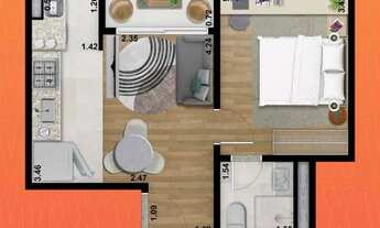 Imagem 4: Max Paulicéia | Construtora Max | Pronto | 32 metros | suíte | com varanda