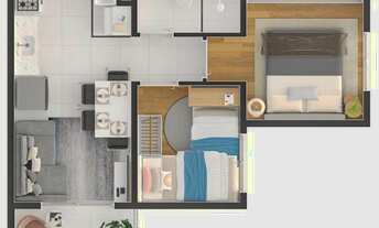 Imagem 4: Plano & José Bonifácio | Construção | 32 metros | 02 dormitórios | com varanda