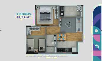 Imagem 4: Griffe Itapevi Construtora EPH Construção 42 metros 02 dormitórios com varanda