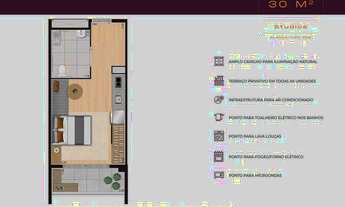 Imagem 5: Voxx Itaim | Construtora Barbara | Construção | 30 metros | Studios com varanda