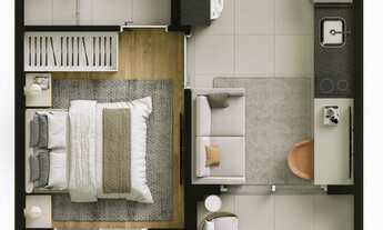 Imagem 4: Look Berrini Construtora Migras Construção 27 metros 01 dormitório com varanda