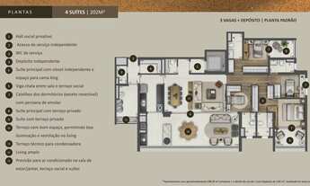Imagem 6: Arizona 1002 Construtora Even Construção 202 metros 04 suítes varanda gourmet