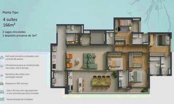 Imagem 4: Maison Diogo Construtora Fibra Construção 166 metros 04 suítes varanda gourmet