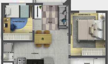 Imagem 4: Like Campo Limpo | Construtora Cury | Construção | 37 metros | 02 dormitórios