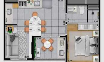 Imagem 5: Yess Tatuapé | Construtora Yess | Construção | 33 metros | 01 dormitório | com varanda