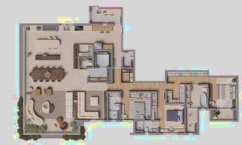 Imagem 4: Baume Itaim Construtora Novonor Construção 243 metros 04 suítes hall privativo