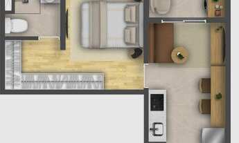 Imagem 4: Mood Vila Ema Construtora Holos Construção 29 metros 01 dormitório com varanda