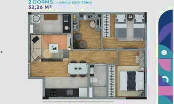 Imagem 4: Griffe Itapevi Construtora EPH Construção 52 metros 03 dormitórios com varanda