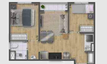 Imagem 5: View Line Lapa Construtora Viewco Construção 35 metros 02 dormitórios varanda