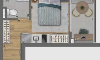 Imagem 4: Handy Paraíso | Construtora Niss | Pronto | 23 metros | Studios com varanda