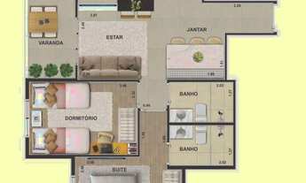 Imagem 4: Videre Presidente Altino Construtora Bacaba Construção 55 metros 02 dormitórios