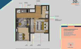 Imagem 4: Mod Pinheiros Construtora Niss Construção 30 metros 01 dormitório com varanda
