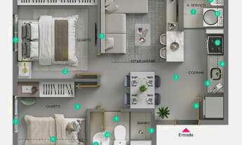 Imagem 7: Parque Holandes | Construtora MRV | Construção | 35 metros | 02 dormitórios