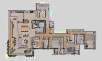 Imagem 5: Baume Itaim Construtora Novonor Construção 243 metros 04 suítes hall privativo