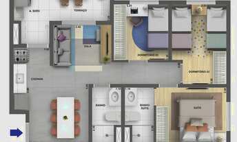 Imagem 4: Lyne Campo Limpo | Construtora Cury | Construção | 56 metros | 03 dormitórios | suíte