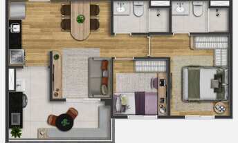 Imagem 4: Cult Vila Mariana Construtora Kallas Construção 50 metros 02 dormitórios suíte