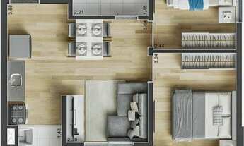 Imagem 4: Rangel Brás | Construtora Econ | Construção | 39 metros | 02 dormitórios | com varanda