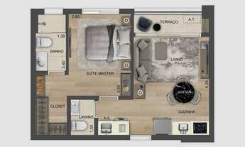 Imagem 5: Soul Of Madalena | Construtora Exto | Construção | 42 metros | 01 suíte | lavabo