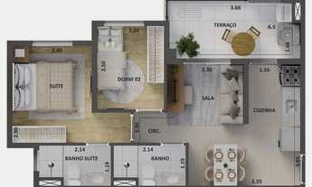 Imagem 4: Cury Cidade Mooca Venezia | Construtora Cury | Construção | 45 metros | 02 dormitórios