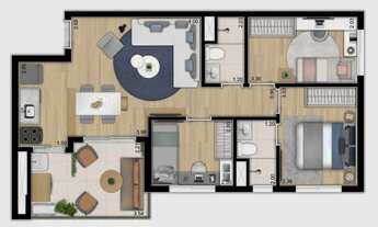 Imagem 4: Versos Ipiranga | Construtora Rovic | Pronto | 59 metros | 03 dormitórios | suíte