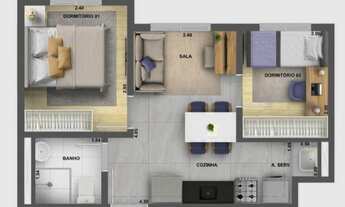 Imagem 4: Dez Butantã | Construtora Cury | Construção | 32 metros | 02 dormitórios