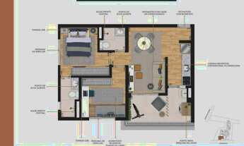 Imagem 4: Pulse Higienópolis | Construtora Niss | Pronto | 60 metros | 02 dormitórios | suíte