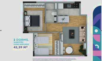 Imagem 5: Griffe Itapevi Construtora EPH Construção 42 metros 02 dormitórios com varanda