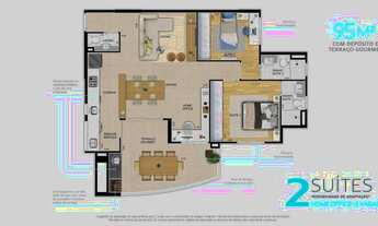 Imagem 5: Residencial Leon Construtora Balbás Construção 95 metros 03 dormitórios suíte