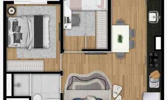 Imagem 4: Miraus Alvorada | Construtora Unitá | Construção | 36 metros | 02 domitórios