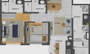 Imagem 4: Blue Marine Home Resort | Construtora Eztec | Construção | 57 metros | 02 dormitórios