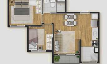 Imagem 4: Vibra Jardim Marajoara | Construtora Vibra | 40 metros | 02 dormitórios | com varanda