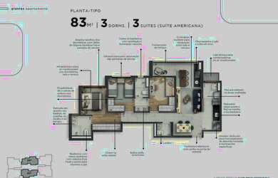 Imagem 4: Soho Galeria | Construtora Ribeira | Construção | 83 metros | 03 suítes