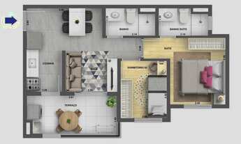 Imagem 4: Mérito Belenzinho | Construtora Cury | Construção| 45 metros | 02 dormitórios | suíte