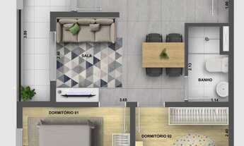 Imagem 4: Mérito Belenzinho | Construtora Cury | Construção | 42 metros | 02 dormitórios