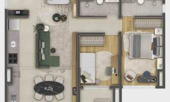 Imagem 4: Haus Mitre Station Brooklin | Construção | 63 metros | 02 dormitórios | suíte