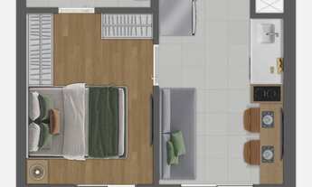 Imagem 7: Uniko Vila Olímpia Construtora Kazzas Lançamento 29 metros 01 suíte com varanda