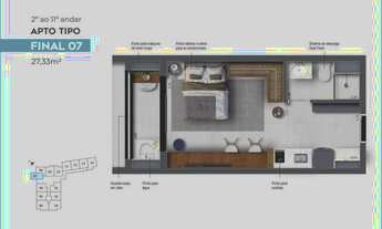 Imagem 5: Feel Saúde | Construtora GNG | Construção | 27 metros | Studios com varanda